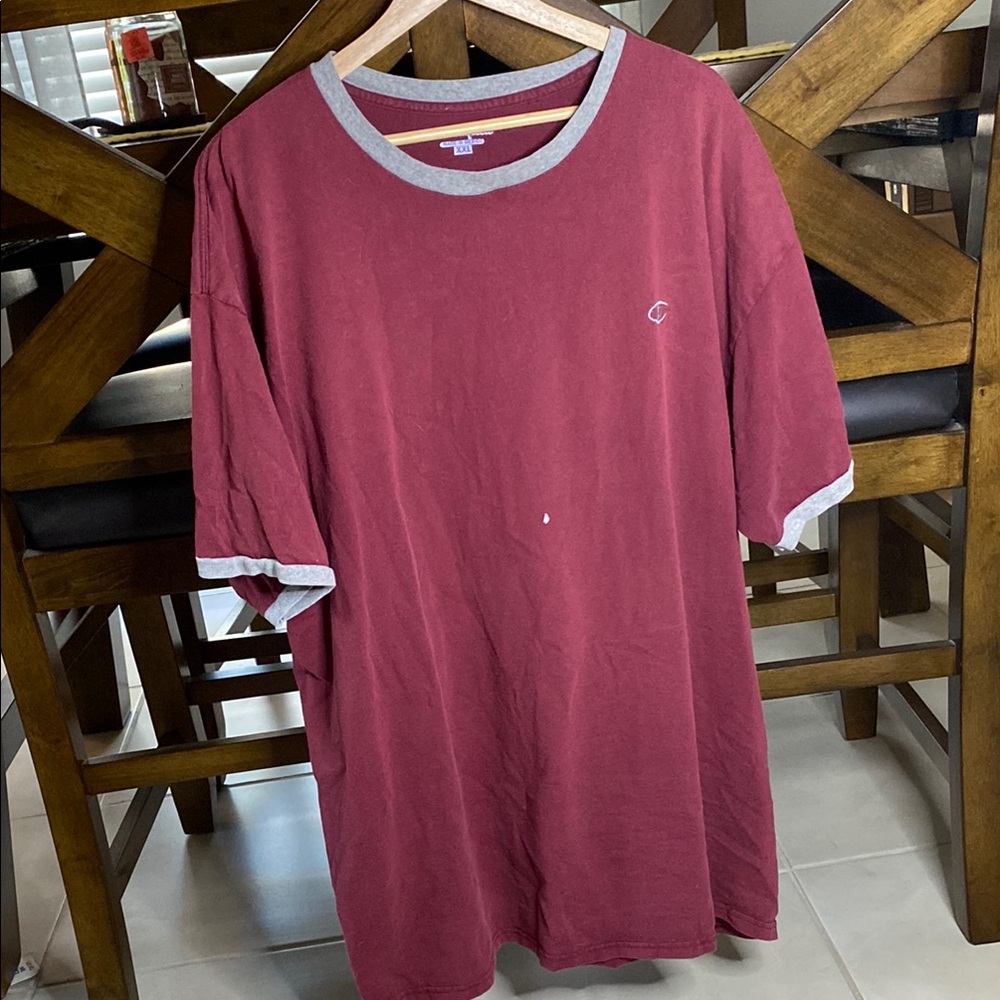 Champion Men's Red and Gray Short Sleeve T-Shirt Size XXL - **AS IS**